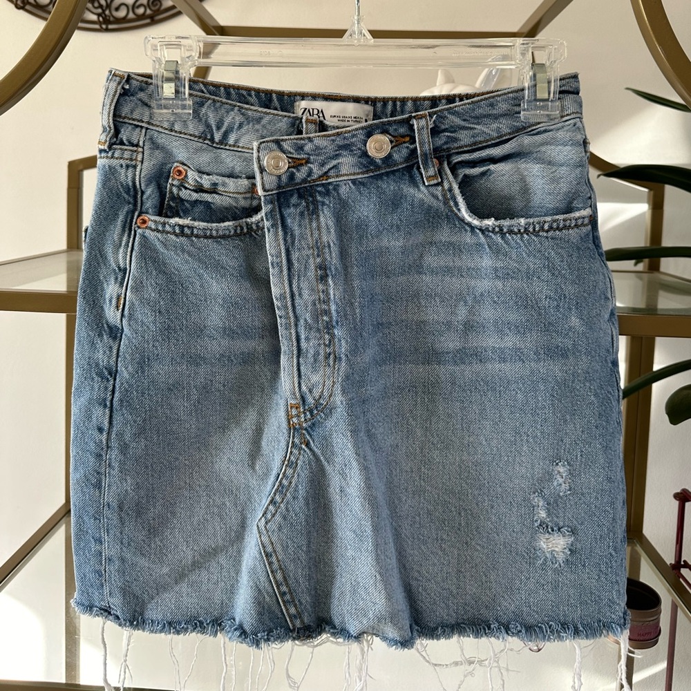 Zara denim mini skirt